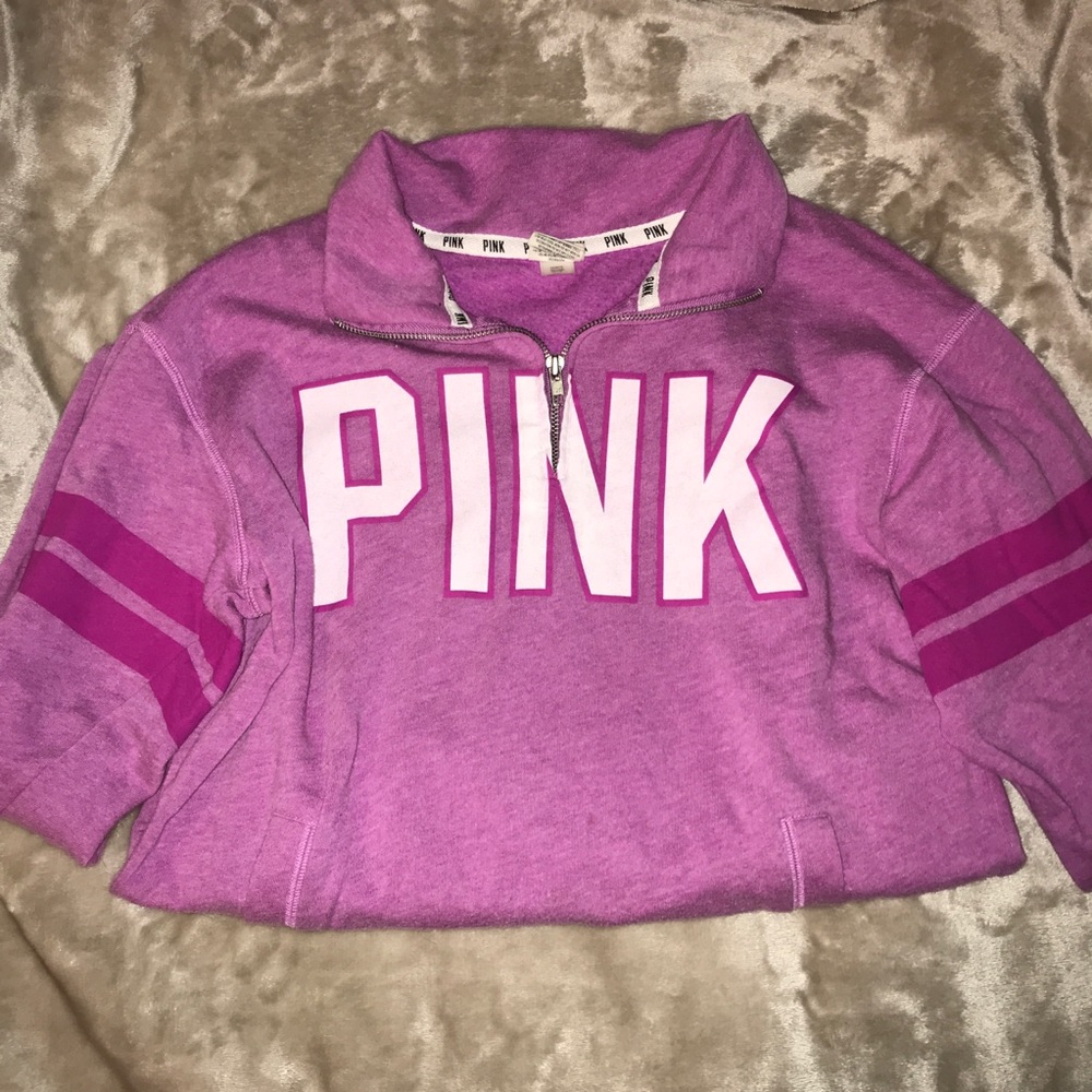 VS PINK QUARTERZIP SWEATSHIRT